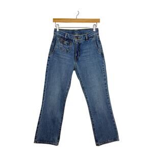 Levis Straight Leg Jeans Size 26 Blue Denim Orange Tab Modern Stretch Zip Pocket